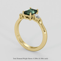 1.05 Ct. Green Sapphire Ring, 10K Yellow Gold 2