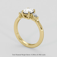 1.23 Ct. Bluish Grey Sapphire Ring, 10K Yellow Gold 2