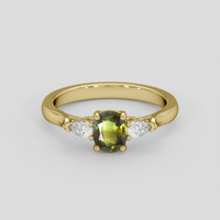 0.83 Ct. Greenish Yellow Sapphire Ring, 10K Yellow Gold 1