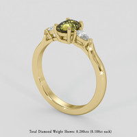 0.83 Ct. Greenish Yellow Sapphire Ring, 10K Yellow Gold 2