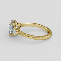 2.63 Ct. Greyish Blue Sapphire Ring, 10K Yellow Gold 4
