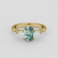 1.63 Ct. Bluish Green Sapphire Ring, 10K Yellow Gold 1