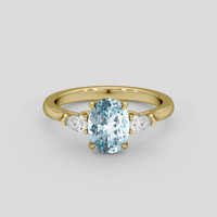 1.53 Ct. Greenish Blue Sapphire Ring, 10K Yellow Gold 1