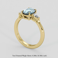 1.53 Ct. Greenish Blue Sapphire Ring, 10K Yellow Gold 2