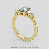 1.64 Ct. Greyish Blue Sapphire Ring, 10K Yellow Gold 2