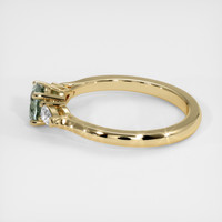 0.73 Ct. Bluish Green Sapphire Ring, 10K Yellow Gold 4