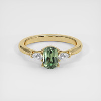 1.37 Ct. Green Sapphire Ring, 10K Yellow Gold 1