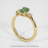 1.37 Ct. Green Sapphire Ring, 10K Yellow Gold 2