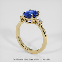 3.49 Ct. Blue Sapphire Ring, 14K Yellow Gold 2