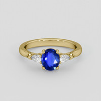 1.14 Ct. Blue Sapphire Ring, 14K Yellow Gold 1