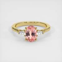 1.80 Ct. Padparadscha Sapphire Ring, 14K Yellow Gold 1