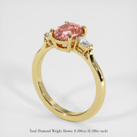 1.80 Ct. Padparadscha Sapphire Ring, 14K Yellow Gold 2