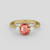 1.52 Ct. Padparadscha Sapphire Ring, 14K Yellow Gold 1