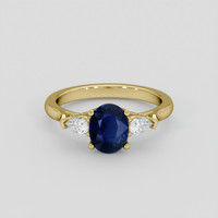 1.31 Ct. Blue Sapphire Ring, 14K Yellow Gold 1