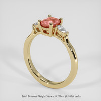 1.08 Ct. Padparadscha Sapphire Ring, 14K Yellow Gold 2