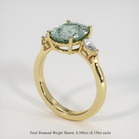 4.70 Ct. Bluish Green Sapphire Ring, 14K Yellow Gold 2