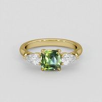 1.56 Ct. Yellowish Green Sapphire Ring, 14K Yellow Gold 1