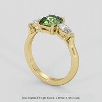 1.56 Ct. Yellowish Green Sapphire Ring, 14K Yellow Gold 2