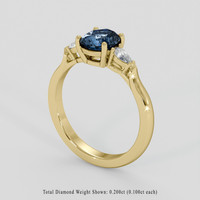 1.27 Ct. Blue Sapphire Ring, 14K Yellow Gold 2