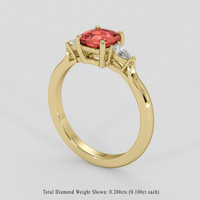 1.07 Ct. Padparadscha Sapphire Ring, 14K Yellow Gold 2