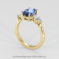 2.57 Ct. Blue Sapphire Ring, 14K Yellow Gold 2
