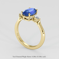2.53 Ct. Blue Sapphire Ring, 14K Yellow Gold 2