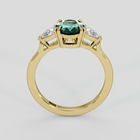 1.18 Ct. Bluish Green Sapphire Ring, 14K Yellow Gold 3