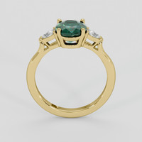 2.16 Ct. Bluish Green Sapphire Ring, 14K Yellow Gold 3