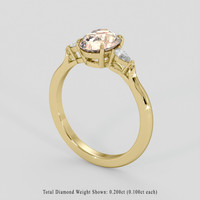 2.21 Ct. Peach Sapphire Ring, 14K Yellow Gold 2