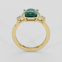 3.03 Ct. Bluish Green Sapphire Ring, 14K Yellow Gold 3