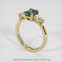 1.19 Ct. Bluish Green Sapphire Ring, 14K Yellow Gold 2