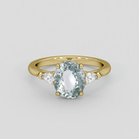 2.63 Ct. Greyish Blue Sapphire Ring, 14K Yellow Gold 1