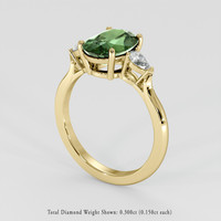 3.03 Ct. Green Sapphire Ring, 14K Yellow Gold 2