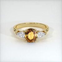1.64 Ct. Yellowish Brown Sapphire Ring, 14K Yellow Gold 1