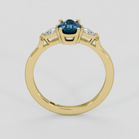 0.89 Ct. Greenish Blue Sapphire Ring, 14K Yellow Gold 3