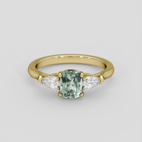 1.49 Ct. Green Sapphire Ring, 14K Yellow Gold 1