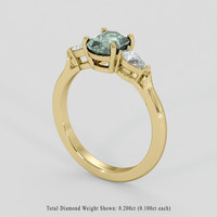 1.49 Ct. Green Sapphire Ring, 14K Yellow Gold 2