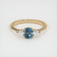 0.68 Ct. Sapphire Ring, 14K Yellow Gold 1