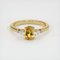 1.27 Ct. Yellowish Brown Sapphire Ring, 14K Yellow Gold 1
