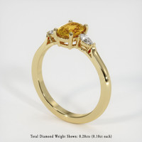 1.27 Ct. Yellowish Brown Sapphire Ring, 14K Yellow Gold 2