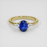 1.03 Ct. Blue Sapphire Ring, 18K Yellow Gold 1