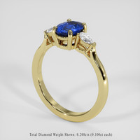 1.03 Ct. Blue Sapphire Ring, 18K Yellow Gold 2