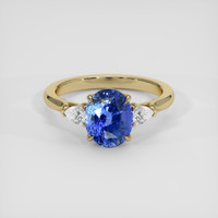 3.49 Ct. Blue Sapphire Ring, 18K Yellow Gold 1