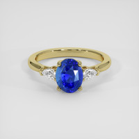 1.92 Ct. Blue Sapphire Ring, 18K Yellow Gold 1