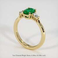 0.80 Ct. Emerald Ring, 18K Yellow Gold 2