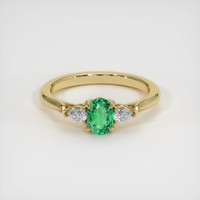 0.57 Ct. Emerald Ring, 18K Yellow Gold 1