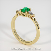 0.57 Ct. Emerald Ring, 18K Yellow Gold 2