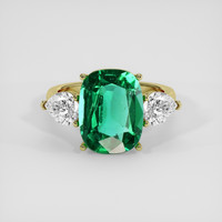 4.32 Ct. Emerald Ring, 18K Yellow Gold 1