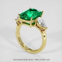 4.32 Ct. Emerald Ring, 18K Yellow Gold 2