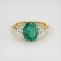 2.43 Ct. Emerald Ring, 18K Yellow Gold 1